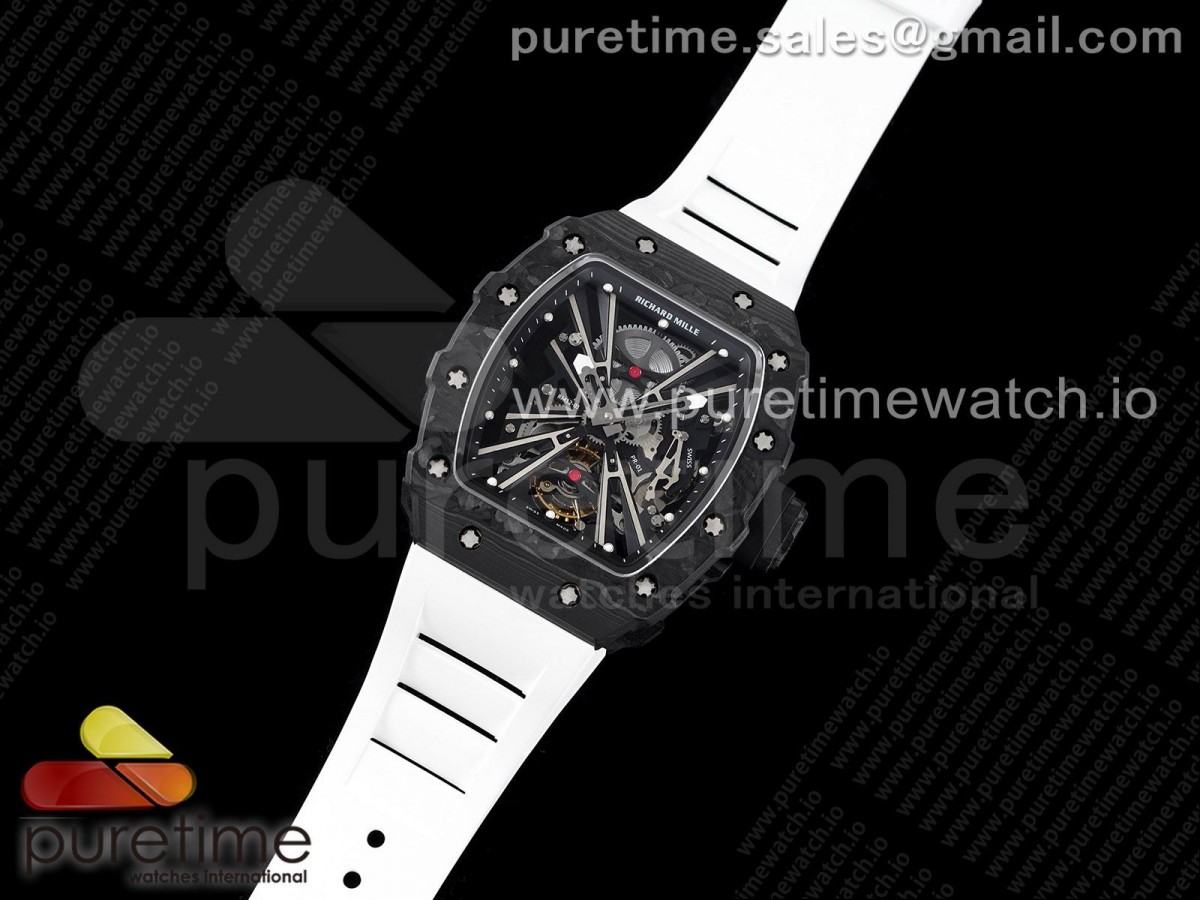 KU공장 RM12 뚜르비용 스켈레톤다이얼 러버 RM12 Real Tourbillon Skeleton Dial on White Rubber Strap