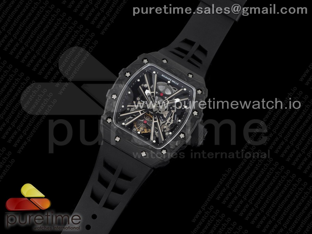 KU공장 RM12 뚜르비용 스켈레톤다이얼 러버 RM12 Real Tourbillon Skeleton Dial on Black Rubber Strap