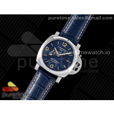 VS공장 파네라이 PAM1033 블루다이얼 블루가죽스트랩 PAM1033 V 44mm VSF 1:1 Best Edition Blue Dial on Blue Leather Strap P.9011 Super Clone