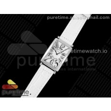 ZF공장 프랭크뮬러 롱아일랜드 화이트다이얼 가죽스트랩 Long Island Ladies SS ZF 1:1 Best Edition on White Leather Strap Ronda Quartz