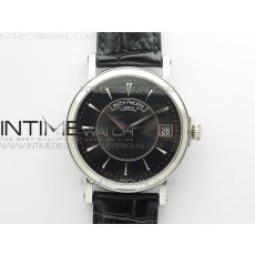 ZF공장 칼라트라바 블랙다이얼 가죽스트랩 Calatrava 5153G SS ZF 1:1 Best Edition Black textured dial on Black Leather Strap A324CS