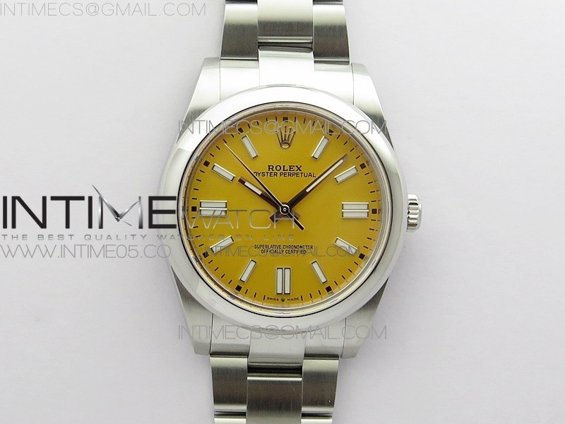 BP공장 롤렉스 오이스터퍼페츄얼 41미리 옐로우다이얼 2813 Oyster Perpetual 41mm 124300 BP Best Edition Yellow Dial on SS Bracelet