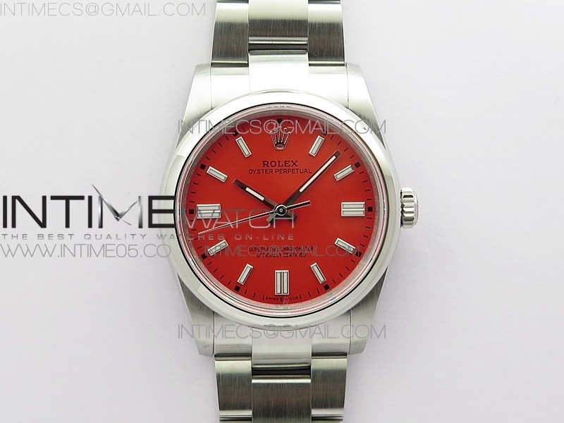 BP공장 롤렉스 오이스터 36미리 레드다이얼 2813 Oyster Perpetual 36mm 126000 BP Best Edition Red Dial on SS Bracelet