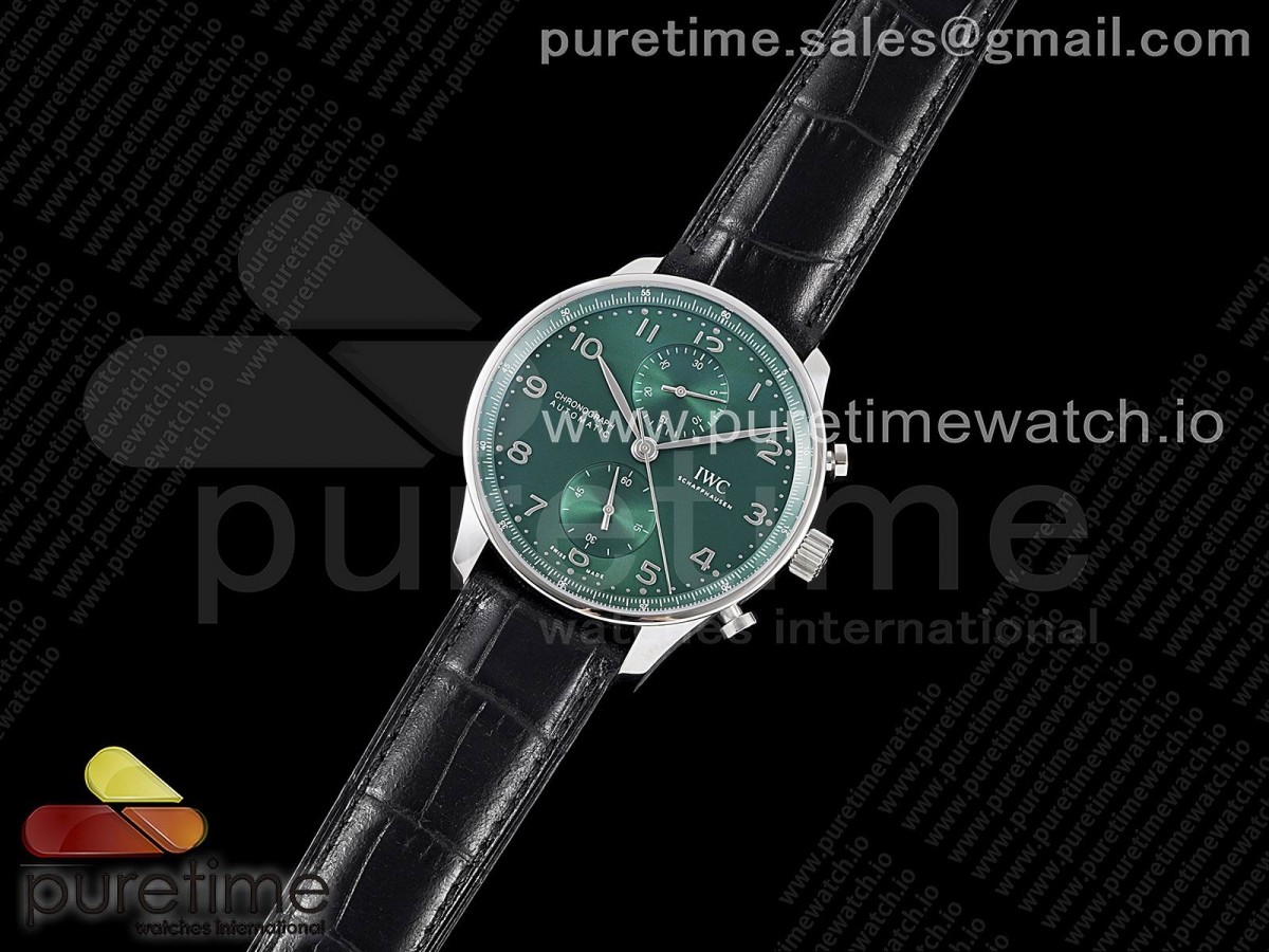 ZF공장 포르투기저 그린다이얼 가죽스트랩 Portuguese Chrono IW3716 ZF 1:1 Best Edition Green Dial on Black Leather Strap A69355