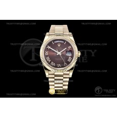 GM공장 V3 롤렉스 데이데이트 40 옐로우골드금통 브라운다이얼 2836 DayDate 40mm Pres Flt YG/YG Brown/Rmn GMF V3 A2836