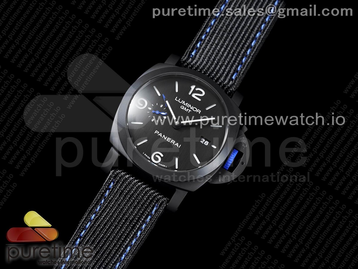 VS공장 파네라이 PAM1176 세라믹 블랙다이얼 나일론스트랩 PAM1176 Ceramic Bucherer BLUE VSF 1:1 Black Dial On Blue Textile Strap P.9011 Super Clone