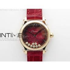 ZF공장 해피스포츠 36미리 로골 레드자개다이얼 가죽스트랩 HAPPY SPORT AUTOMATIC RG 36MM ZF 1:1 BEST EDITION RED MOP DIAL ON RED LEATHER STRAP MIYOTA 9015