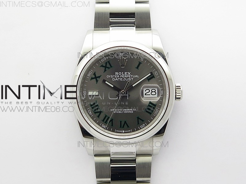 BP공장 롤렉스 데이저스트 36 스틸 슬레이트로만다이얼 돔베젤 오이스터브레이슬릿 3235 DateJust 36 SS 126200 BP 1:1 Best Edition Gray Dial on Oyster Bracelet