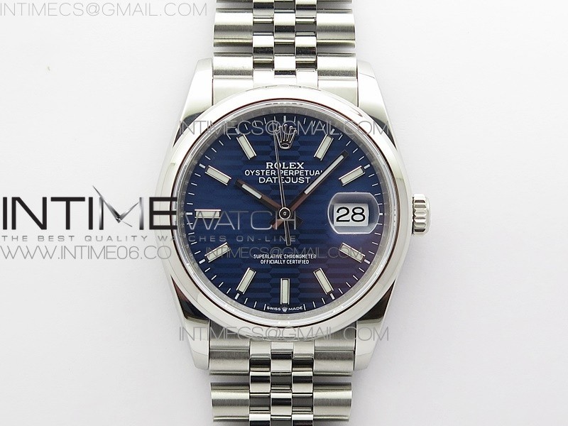 BP공장 롤렉스 데이저스트 36 스틸 블루플루티드다이얼 돔베젤 쥬빌레브레이슬릿 DateJust 36 SS 126200 BP 1:1 Best Edition New Blue Dial on Jubilee Bracelet