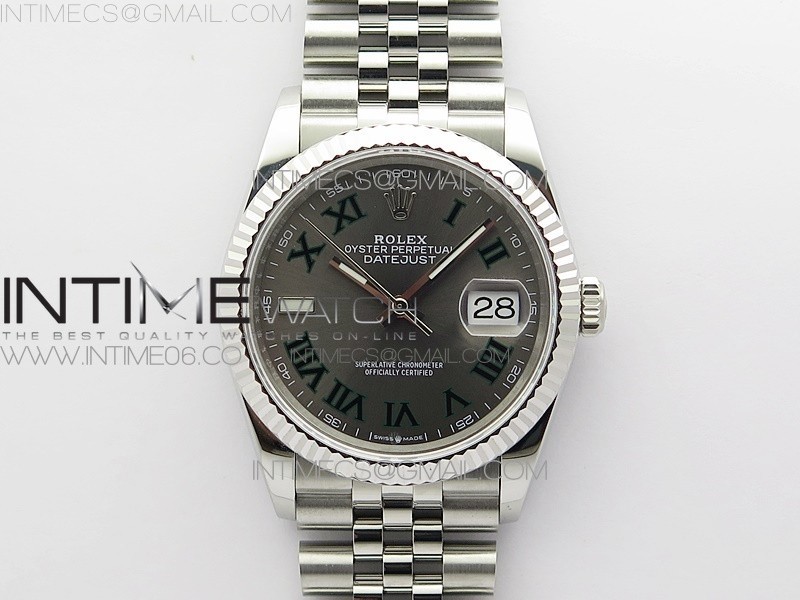 BP공장 롤렉스 데이저스트 36 스틸 슬레이트로만다이얼 플루티드베젤 쥬빌레브레이슬릿 DateJust 36 SS 126234 BP 1:1 Best Edition Gray Dial on Jubilee Bracelet