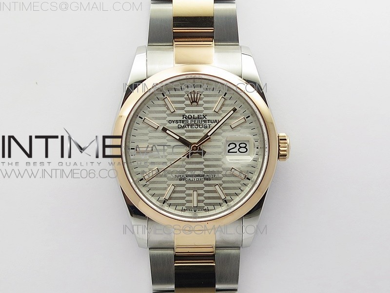 BP공장 롤렉스 데이저스트 36 로즈골드콤비 돔베젤 플루티드실버다이얼 오이스터브레이슬릿 DateJust 36 SS/RG 126201 BP 1:1 Best Edition Silver Dial on Oyster Bracelet