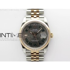 BP공장 롤렉스 데이저스트 36 로즈골드콤비 돔베젤 슬레이트로만다이얼 쥬빌레브레이슬릿 그레이 DateJust 36 SS/RG 126201 BP 1:1 Best Edition Gray Dial on Jubilee Bracelet