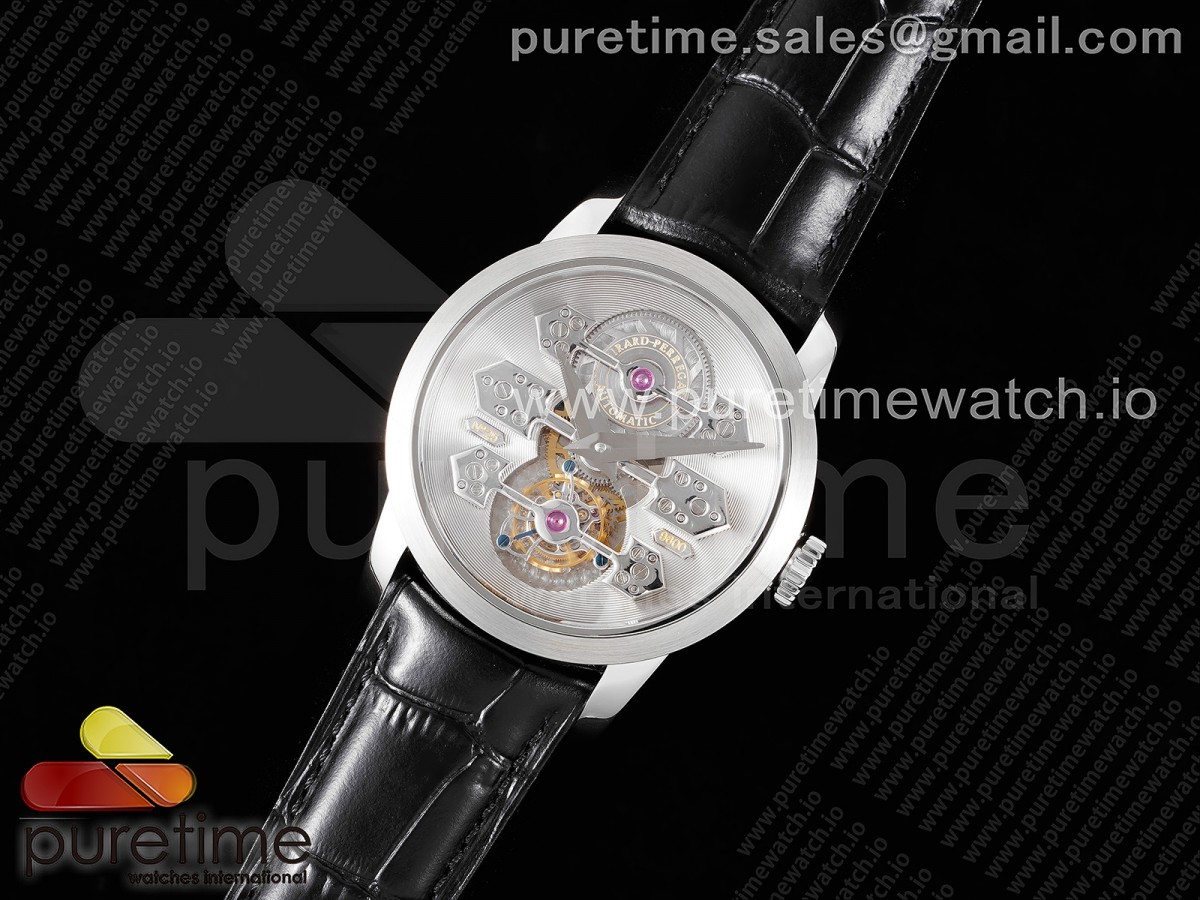 JB공장 지라드페리고 브릿지 투어빌론 스틸 실버다이얼 가죽스트랩 GP Bridges 44mm Tourbillon SS JBF Best Edition Silver Dial on Black Leather Strap