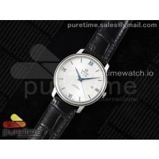 TWS공장 오메가 드 빌 스틸 화이트다이얼 블루인덱스 가죽스트랩 De Ville SS TWF 1:1 Best Edition Silver Dial Blue Markers on Black Leather Strap MIYOTA 9015