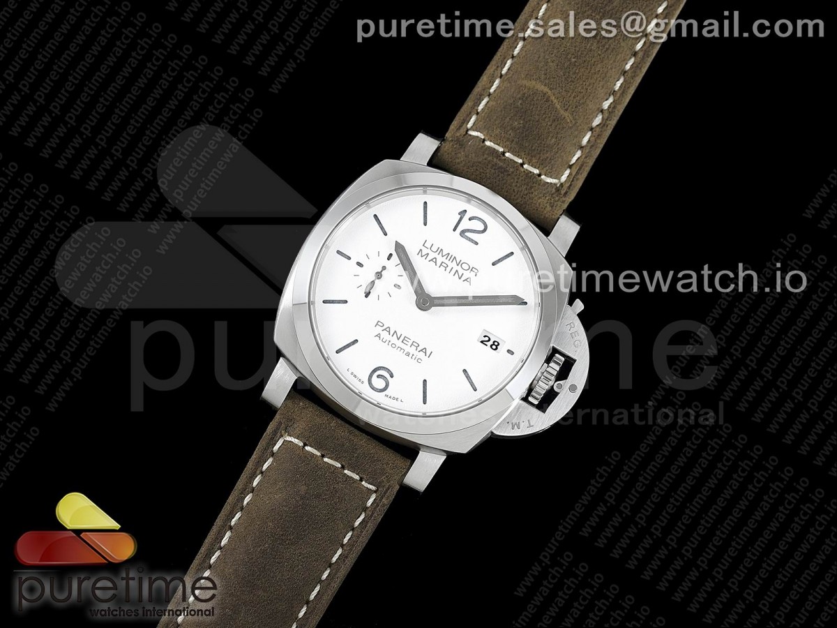 VS공장 파네라이 PAM1394 루미노르 마리나 42 스틸 화이트다이얼 가죽스트랩 PAM1394 Luminor Marina 42mm VSF Best Edition White Dial on Brown Asso Strap P.9010 Clone