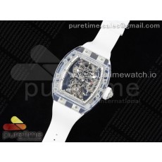 RM공장 리차드밀 RM56-01 뚜르비옹 투명 글래스케이스 러버스트랩 RM56-01 Transparent Tourbillon RMF Best Edition Skeleton Dial on White Rubber Strap