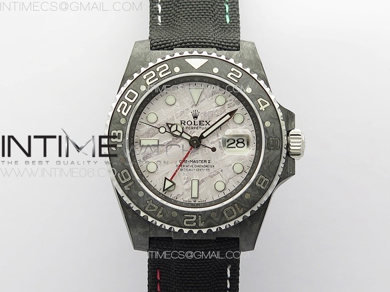 DIW공장 롤렉스 GMT마스터 운석다이얼 블랙나일론스트랩 GMT Carbon DIWF Best Edition Meteorite Dial on Black Nylon Strap SA3186 CHS