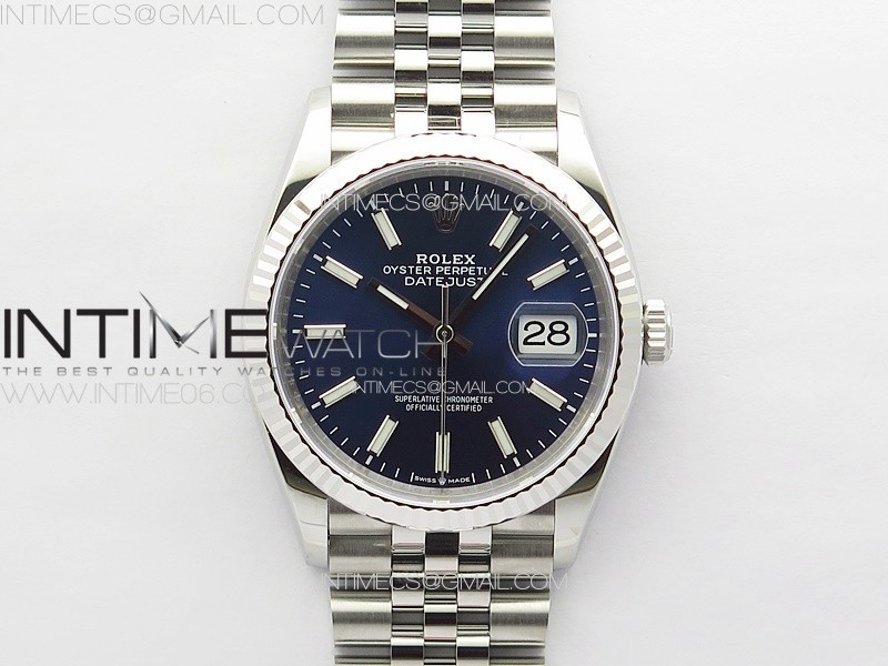 VS공장 롤렉스 데이저스트 36 블루다이얼 플루티드베젤 쥬빌레브레이슬릿 DateJust 36 SS 126234 VSF 1:1 Best Edition 904L Steel Blue Dial on Jubilee Bracelet VS3235