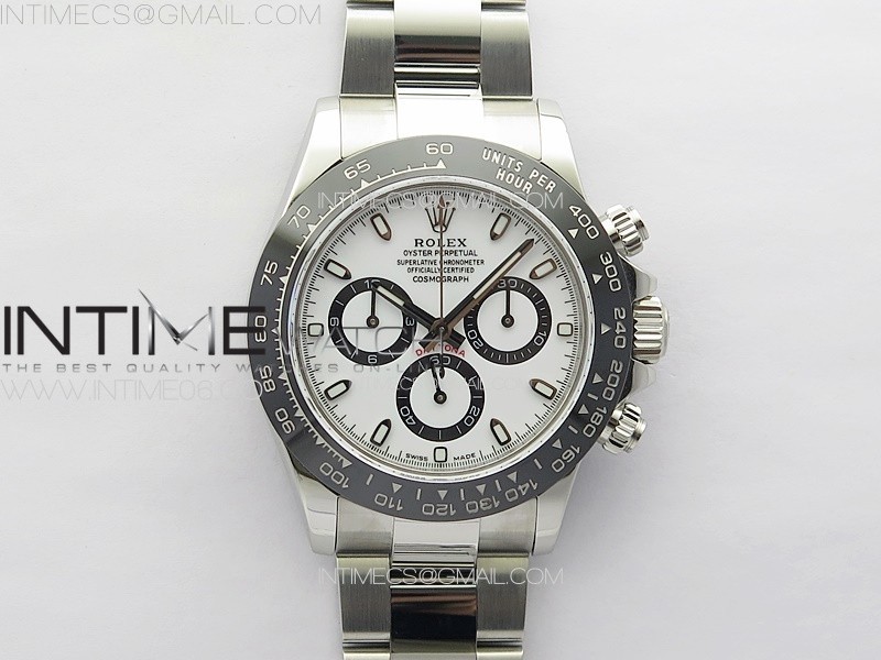 Noob공장 롤렉스 세라믹 데이토나 화이트다이얼 브레이슬릿 눕 Daytona 116500LN Noob 904L 1:1 Best Edition White Dial on 904L SS Bracelet SA4130