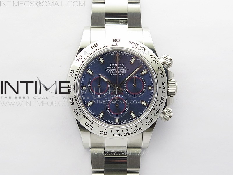 Noob공장 롤렉스 스틸 데이토나 블루다이얼 브레이슬릿 눕 Daytona 116509 904L Noob 1:1 Best Edition Blue Dial on 904L SS Bracelet SA4130