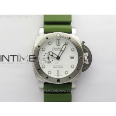 VS공장 파네라이 PAM1226 섭머저블 화이트다이얼 그린러버스트랩 PAM1226 Y SBF 1:1 Best Edition White Dial on Green Rubber Strap P.900 Super Clone VS공장