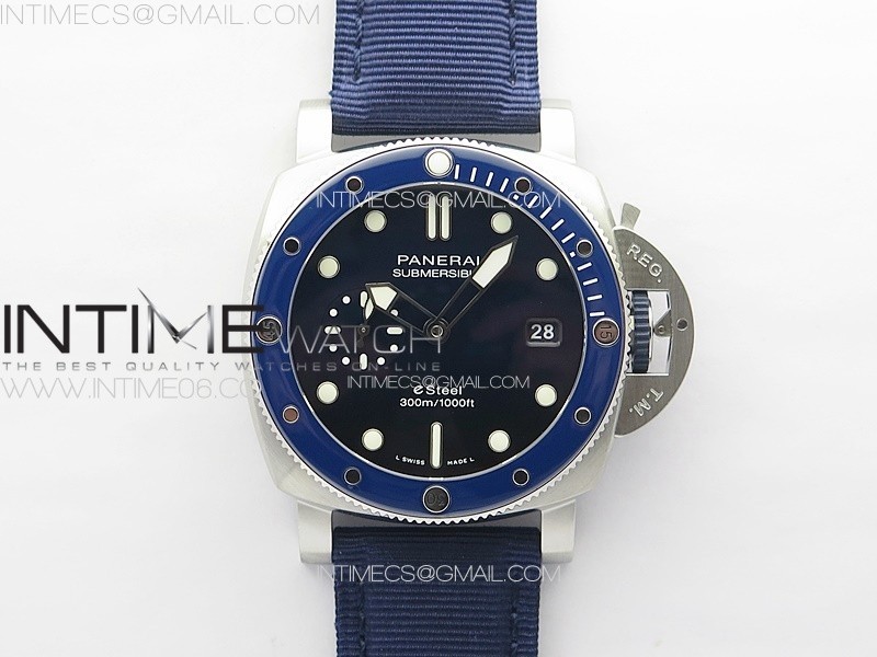 VS공장 파네라이 PAM1289 섭머저블 블루다이얼 블루스트랩 PAM1289 Y VSF 1:1 Best Edition Blue Dial on Blue Leather Strap P.900 Super Clone