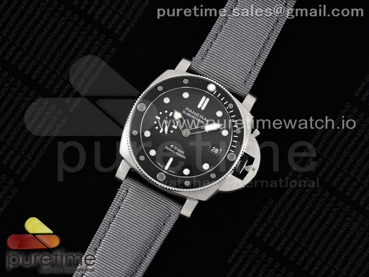 SB공장 파네라이 섭머저블 PAM1288 스틸 그레이다이얼 그레이나일론 PAM1288 Y SBF 1:1 Best Edition Gray Dial on Gray Nylon Strap P900 VS공장