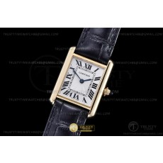 F1공장 까르띠에 탱크 머스트 스몰 옐로우골드금통 블랙악어스트랩 Cartier Tank Must Small YG/LE Wht F1F Sw Qtz