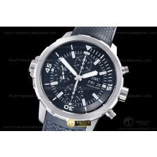 V6S공장 IWC 아쿠아타이머 크로노그래프 IW376803 블랙다이얼 블랙패턴러버스트랩 AquaTimer Chronograph IW376803 SS/RU Black V6S A7750