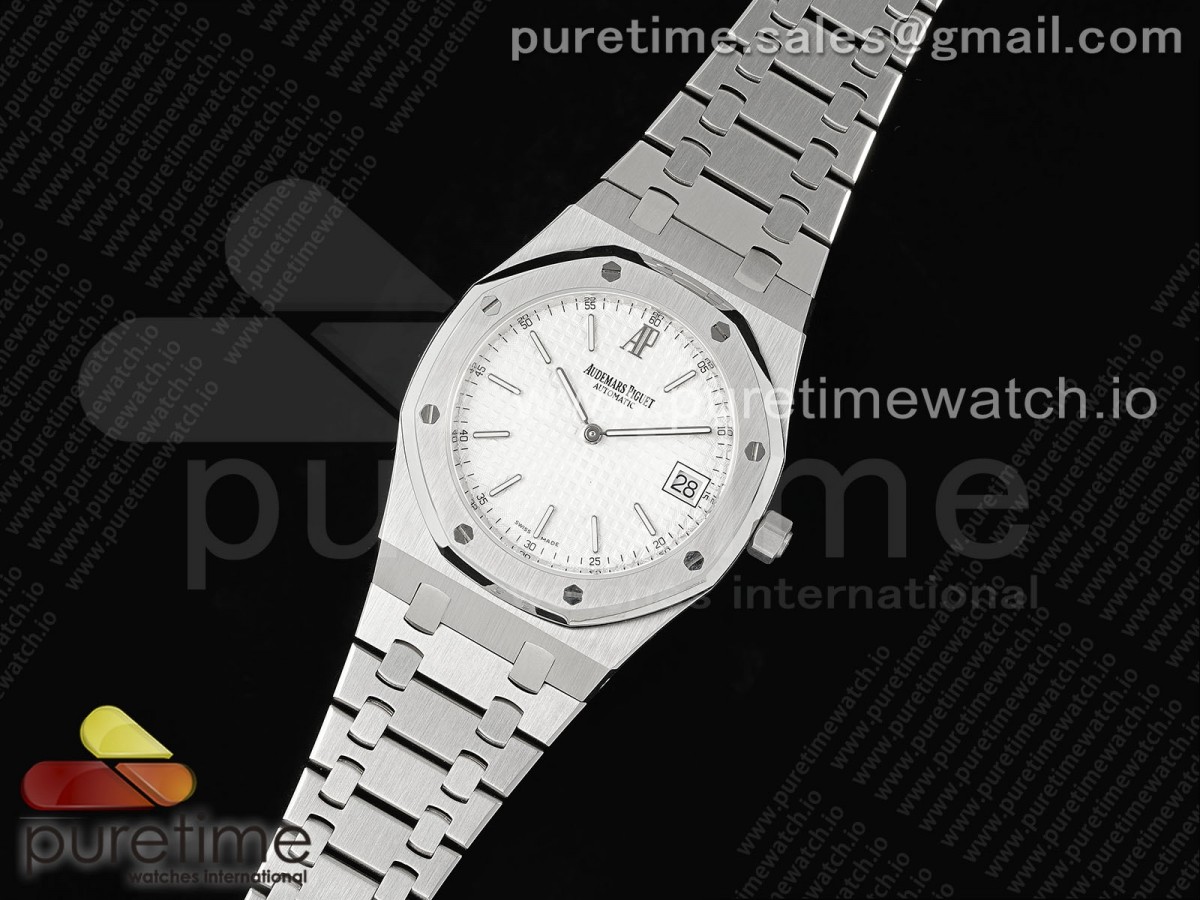 BF공장 오데마피게 로얄오크 15202 화이트다이얼 브레이슬릿 Royal Oak 39mm 15202 SS BF 1:1 Best Edition White Textured Dial on SS Bracelet A2121