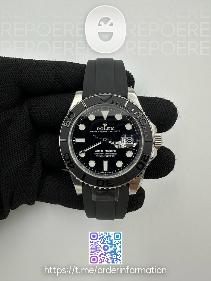 Clean공장 롤렉스 요트마스터 42 스틸 블랙다이얼 러버스트랩 클린 Yacht-Master 42mm 226659 Clean 1:1 Best Edition 3D Black Ceramic Bezel on Oysterflex Strap VR3235 클린공장