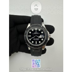 Clean공장 롤렉스 요트마스터 42 스틸 블랙다이얼 러버스트랩 클린 Yacht-Master 42mm 226659 Clean 1:1 Best Edition 3D Black Ceramic Bezel on Oysterflex Strap VR3235 클린공장