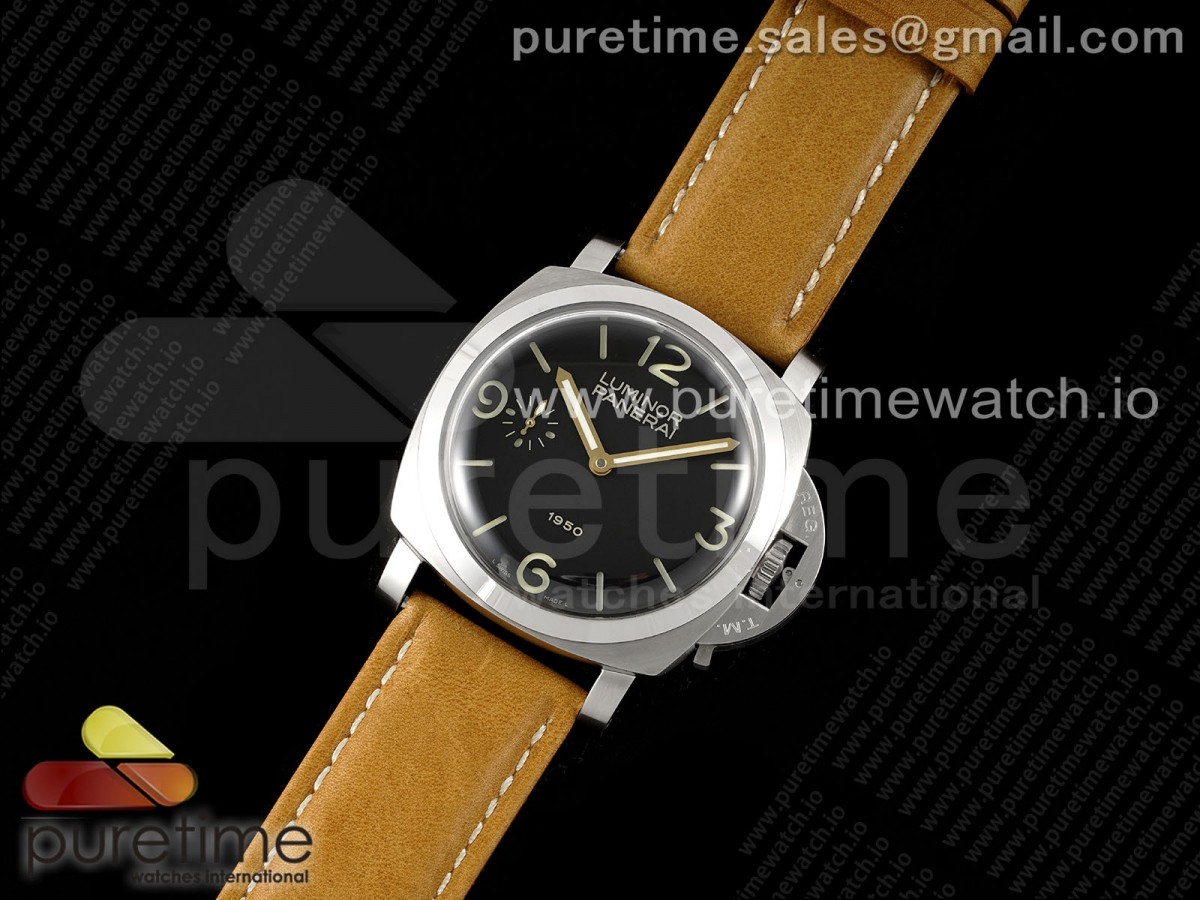 HW공장 파네라이 루미노르 PAM127 1950에디션 블랙다이얼 가죽스트랩 PAM127 E HWF 1:1 Best Edition Black Dial on Brown Leather Strap A6497