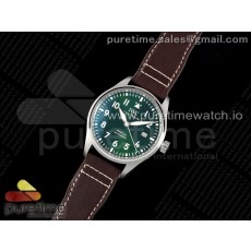 ZF공장 IWC 마크20 그린다이얼 브라운가죽스트랩 Pilot Mark XX IW328205 ZF 1:1 Best Edition Green Dial on Brown Leather Strap A32111