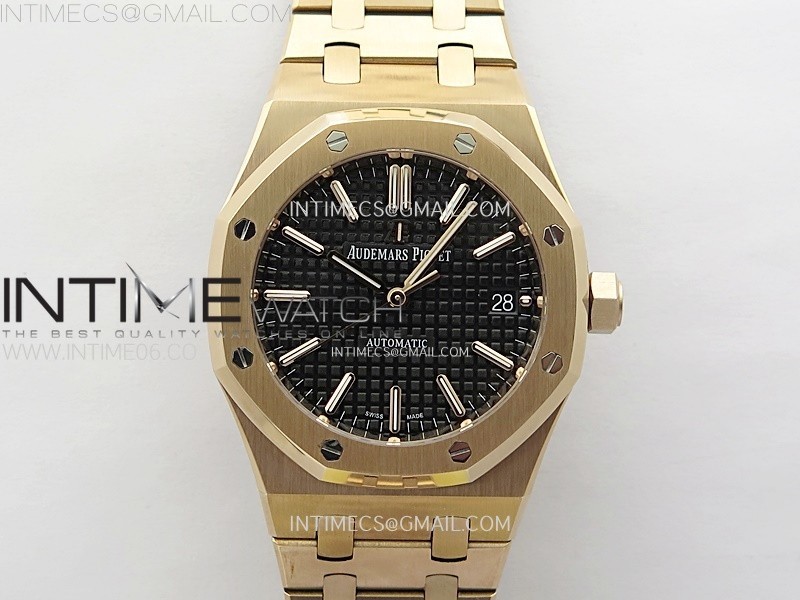 IP공장 오데마피게 로얄오크 15450 로즈골드금통 블랙다이얼 브레이슬릿 Royal Oak 37mm 15450 RG IPF 1:1 Best Edition Black Dial on RG Bracelet SA3120 Super Clone