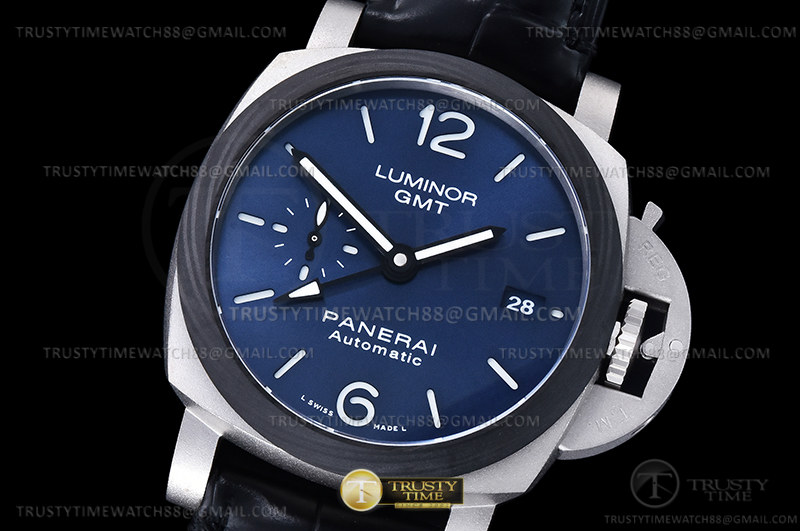 VS공장 파네라이 PAM1279 루미노르 Gmt 블루다이얼 가죽스트랩 PAM1279 Lum. GMT TI/LE Blue VSF P9010