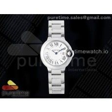 AF공장 까르띠에 발롱블루 28mm 화이트다이얼 브레이슬릿 Ballon Bleu Ladies 28mm SS AF 1:1 Best Edition White Dial Bezel on SS Bracelet Ronda Quartz