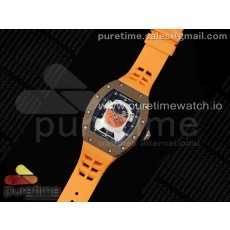 YS공장 리차드밀 RM 52 투르비용 세라믹 퍼렐 윌리엄스 오렌지러버스트랩 RM52 Astronaut Tourbillon Brown Ceramic YSF Best Edition on Orange Rubber Strap