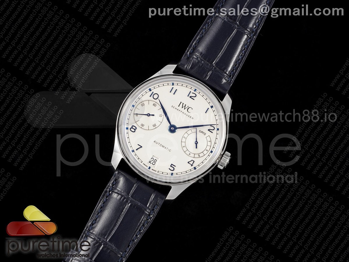 APS공장 IWC 포르투기저 스틸 화이트다이얼 블루가죽스트랩 Portugieser Automatic 42mm SS APSF 1:1 Best Edition White Dial Blue Marker on Blue Leather Strap A52011