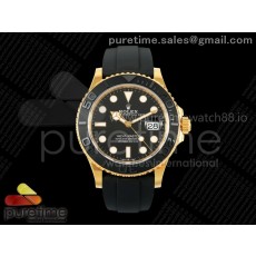 VS공장 롤렉스 요트마스터 42 옐로우골드금통 블랙다이얼 러버스트랩 텅스텐 Yacht-Master 42mm 226658 VSF 1:1 Best Edition 3D Black Ceramic Bezel on Black Rubber Strap VS3235 V2 (Gain Weight)